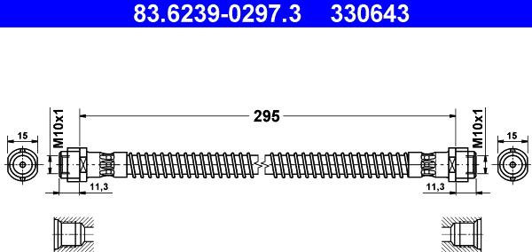 ATE 83.6239-0297.3 - Flessibile del freno autozon.pro