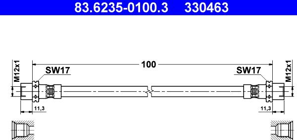 ATE 83.6235-0100.3 - Flessibile del freno autozon.pro