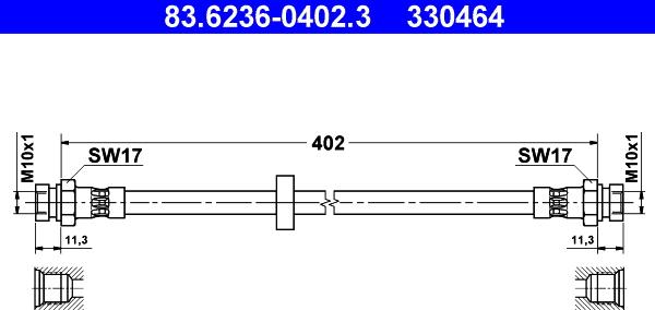 ATE 83.6236-0402.3 - Flessibile del freno autozon.pro