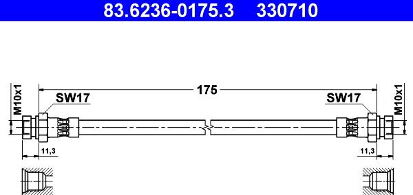 ATE 83.6236-0175.3 - Flessibile del freno autozon.pro