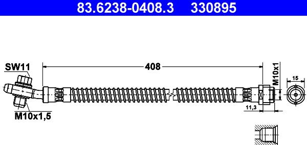 ATE 83.6238-0408.3 - Flessibile del freno autozon.pro