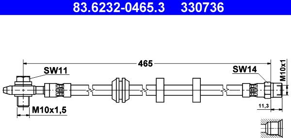 ATE 83.6232-0465.3 - Flessibile del freno autozon.pro