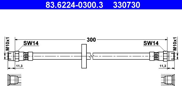 ATE 83.6224-0300.3 - Flessibile del freno autozon.pro