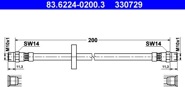 ATE 83.6224-0200.3 - Flessibile del freno autozon.pro