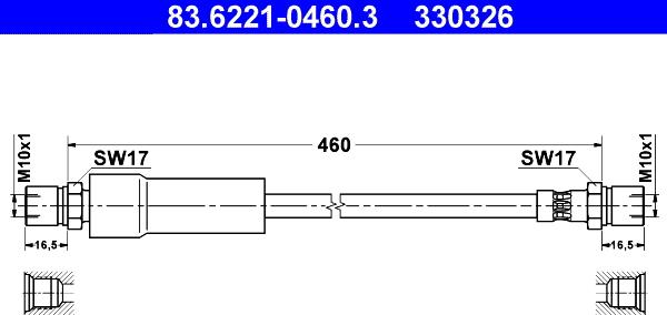 ATE 83.6221-0460.3 - Flessibile del freno autozon.pro