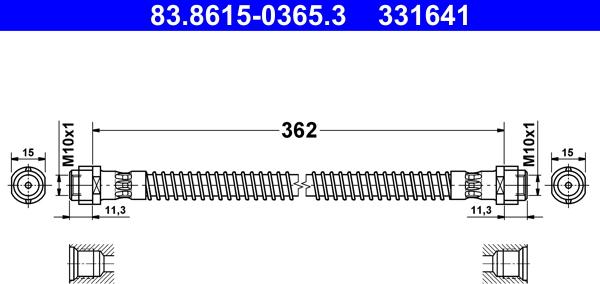 ATE 83.8615-0365.3 - Flessibile del freno autozon.pro