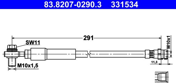 ATE 83.8207-0290.3 - Flessibile del freno autozon.pro