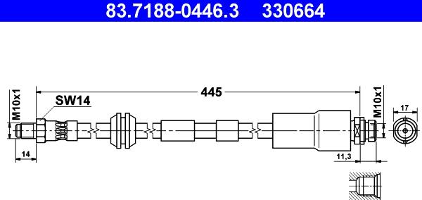 ATE 83.7188-0446.3 - Flessibile del freno autozon.pro