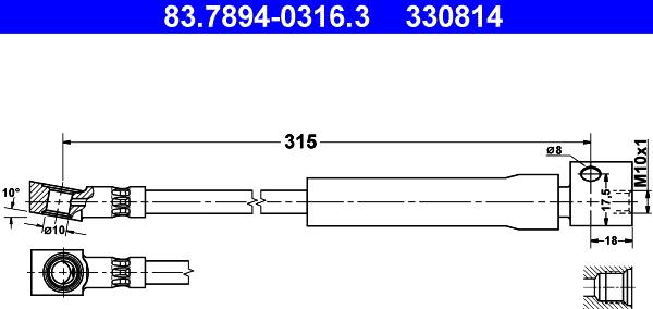 ATE 83.7894-0316.3 - Flessibile del freno autozon.pro