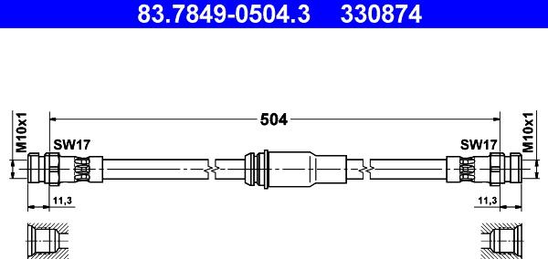 ATE 83.7849-0504.3 - Flessibile del freno autozon.pro