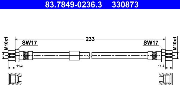 ATE 83.7849-0236.3 - Flessibile del freno autozon.pro