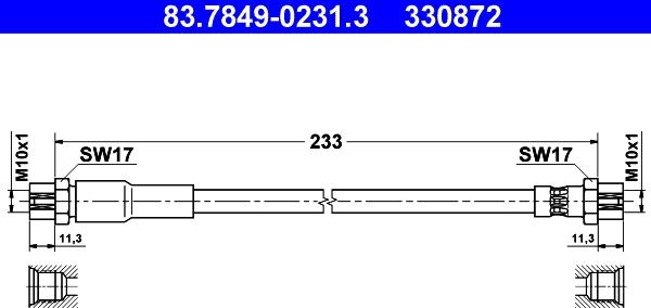 ATE 83.7849-0231.3 - Flessibile del freno autozon.pro