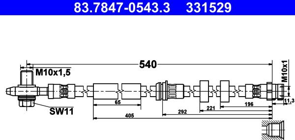 ATE 83.7847-0543.3 - Flessibile del freno autozon.pro