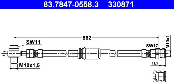 ATE 83.7847-0558.3 - Flessibile del freno autozon.pro