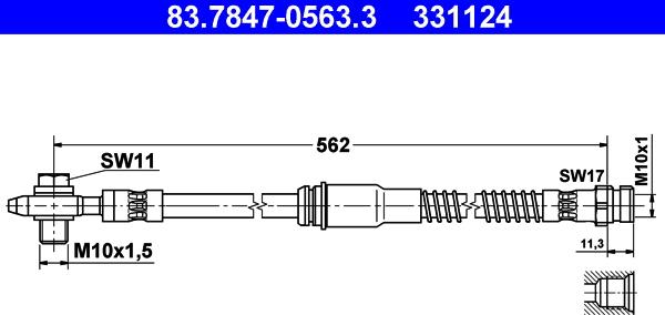 ATE 83.7847-0563.3 - Flessibile del freno autozon.pro