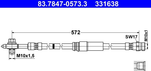 ATE 83.7847-0573.3 - Flessibile del freno autozon.pro