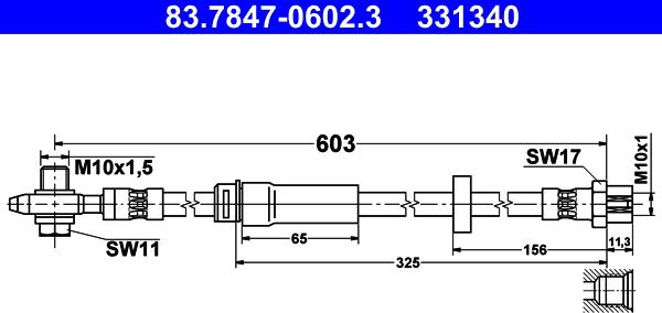 ATE 83.7847-0602.3 - Flessibile del freno autozon.pro