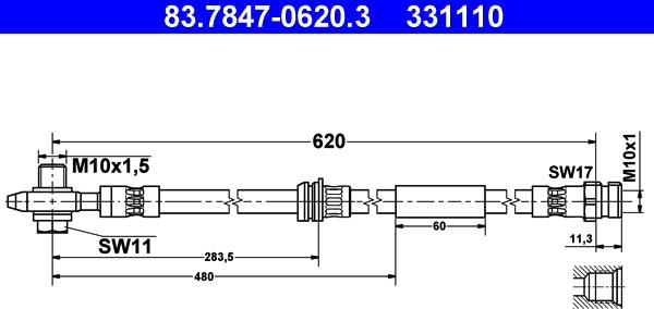 ATE 83.7847-0620.3 - Flessibile del freno autozon.pro