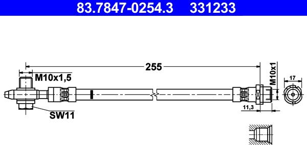 ATE 83.7847-0254.3 - Flessibile del freno autozon.pro