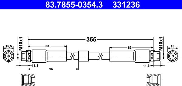 ATE 83.7855-0354.3 - Flessibile del freno autozon.pro