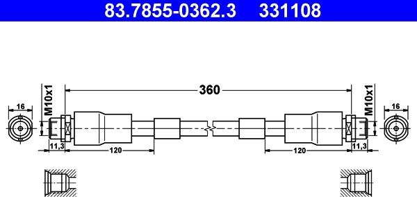 ATE 83.7855-0362.3 - Flessibile del freno autozon.pro