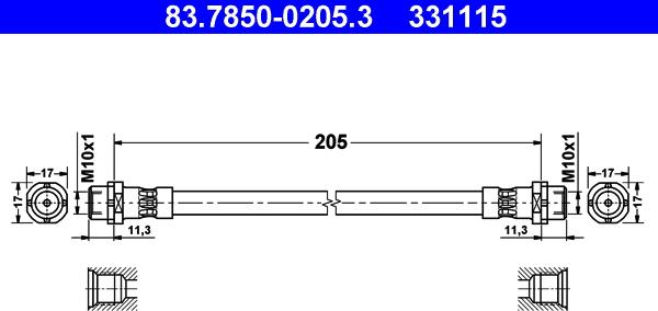 ATE 83.7850-0205.3 - Flessibile del freno autozon.pro