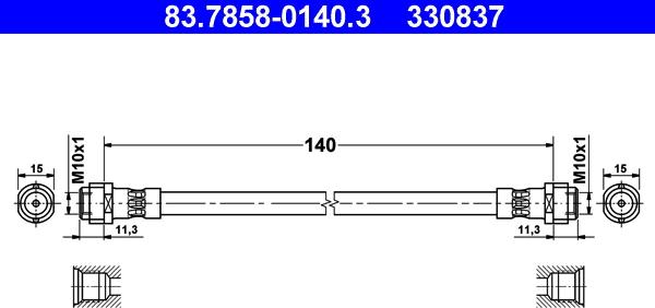 ATE 83.7858-0140.3 - Flessibile del freno autozon.pro