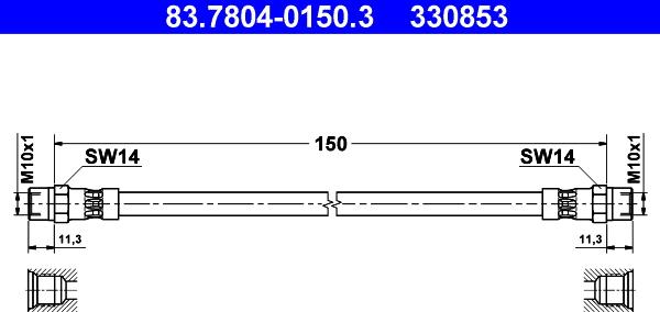 ATE 83.7804-0150.3 - Flessibile del freno autozon.pro