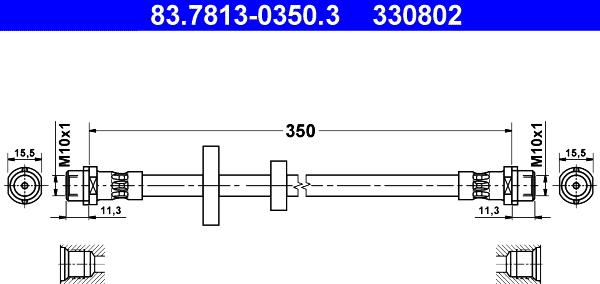 ATE 83.7813-0350.3 - Flessibile del freno autozon.pro