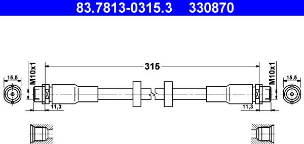 ATE 83.7813-0315.3 - Flessibile del freno autozon.pro