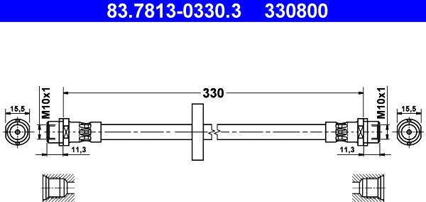 ATE 83.7813-0330.3 - Flessibile del freno autozon.pro