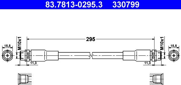 ATE 83.7813-0295.3 - Flessibile del freno autozon.pro