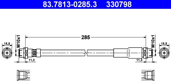 ATE 83.7813-0285.3 - Flessibile del freno autozon.pro