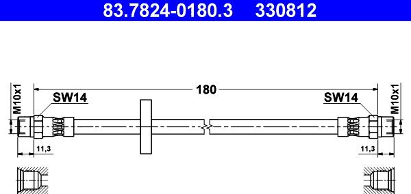 ATE 83.7824-0180.3 - Flessibile del freno autozon.pro