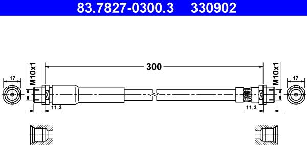 ATE 83.7827-0300.3 - Flessibile del freno autozon.pro