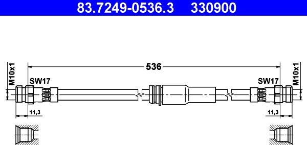 ATE 83.7249-0536.3 - Flessibile del freno autozon.pro