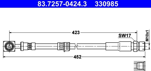 ATE 83.7257-0424.3 - Flessibile del freno autozon.pro