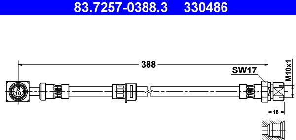 ATE 83.7257-0388.3 - Flessibile del freno autozon.pro