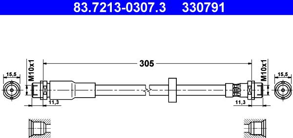 ATE 83.7213-0307.3 - Flessibile del freno autozon.pro