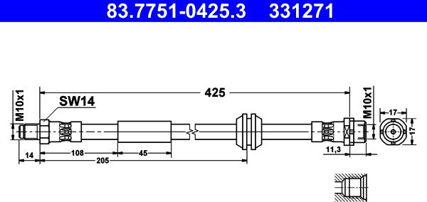 ATE 83.7751-0425.3 - Flessibile del freno autozon.pro