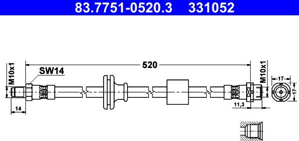 ATE 83.7751-0520.3 - Flessibile del freno autozon.pro