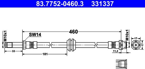 ATE 83.7752-0460.3 - Flessibile del freno autozon.pro