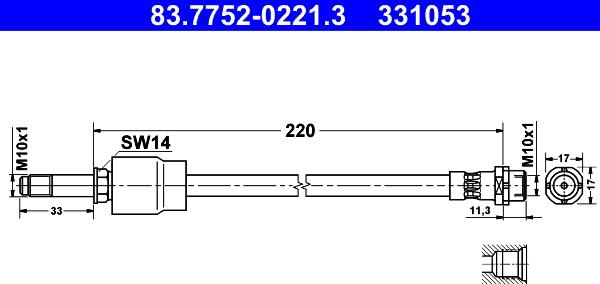 ATE 83.7752-0221.3 - Flessibile del freno autozon.pro