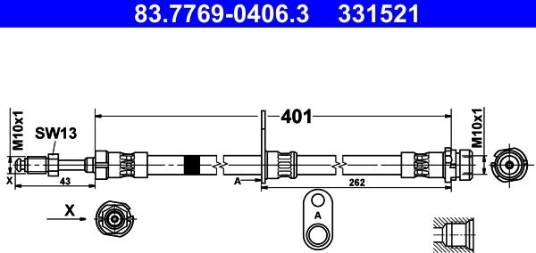 ATE 83.7769-0406.3 - Flessibile del freno autozon.pro