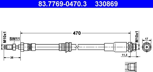 ATE 83.7769-0470.3 - Flessibile del freno autozon.pro