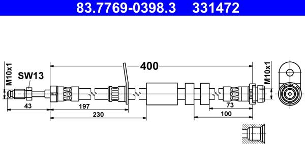 ATE 83.7769-0398.3 - Flessibile del freno autozon.pro