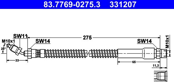 ATE 83.7769-0275.3 - Flessibile del freno autozon.pro