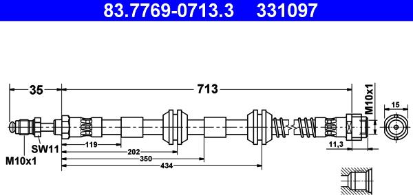 ATE 83.7769-0713.3 - Flessibile del freno autozon.pro