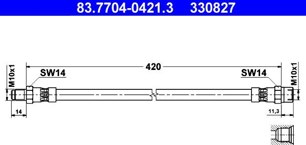 ATE 83.7704-0421.3 - Flessibile del freno autozon.pro