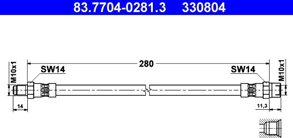 ATE 83.7704-0281.3 - Flessibile del freno autozon.pro